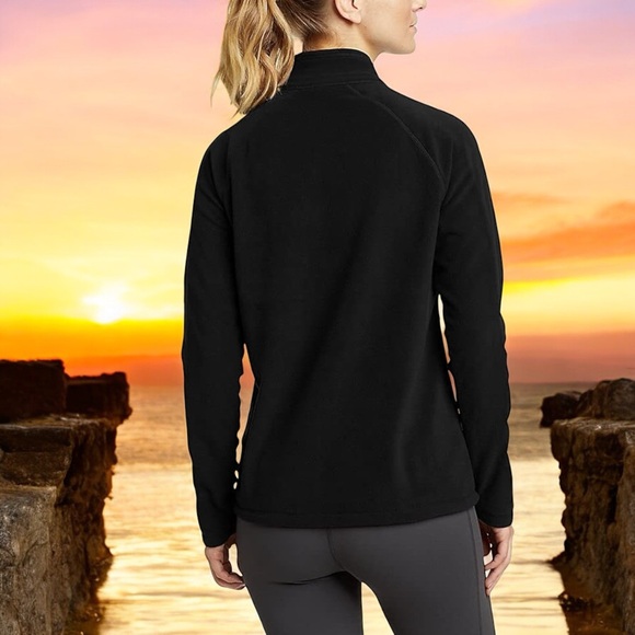 Eddie Bauer Women's Black Quater Zip MicroFleece Pullover - Picture 4 of 16